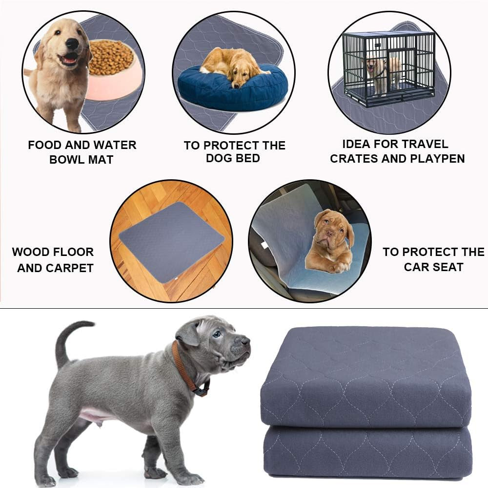 Ultimate Washable Dog Pee Pads with Free Grooming Gloves - Reusable, Waterproof, Non-Slip Potty Training Solution for Dogs, Cats, and Bunnies