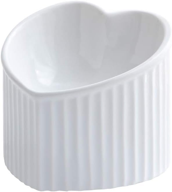 Elevate Your Cat's Dining Experience with Our Stylish White Ceramic Raised Bowls - Perfect for Large Breeds!