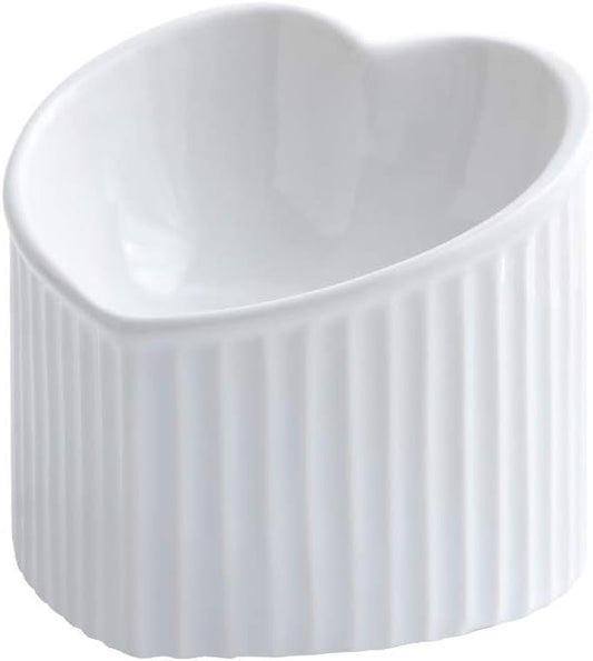 Elevate Your Cat's Dining Experience with Our Stylish White Ceramic Raised Bowls - Perfect for Large Breeds!