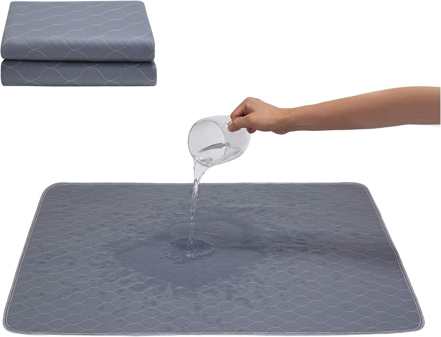 Ultimate Washable Dog Pee Pads with Free Grooming Gloves - Reusable, Waterproof, Non-Slip Potty Training Solution for Dogs, Cats, and Bunnies