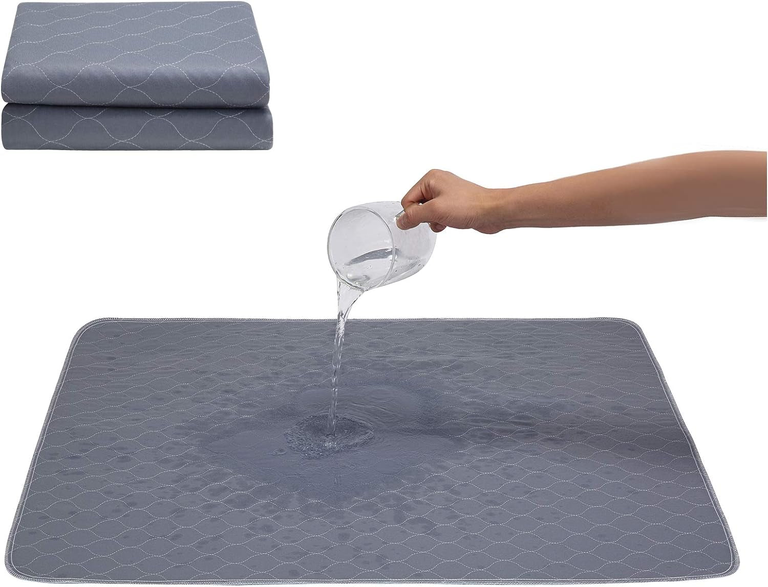Ultimate Washable Dog Pee Pads with Free Grooming Gloves - Reusable, Waterproof, Non-Slip Potty Training Solution for Dogs, Cats, and Bunnies
