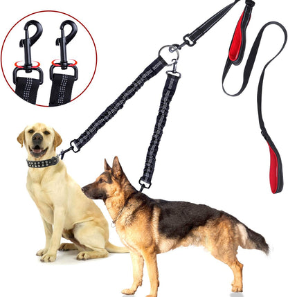 Experience Effortless Dog Walking with Our Double Dog Leash - 360° Tangle-Free Design for Two Dogs Up to 200lbs with Comfortable Padded Handles