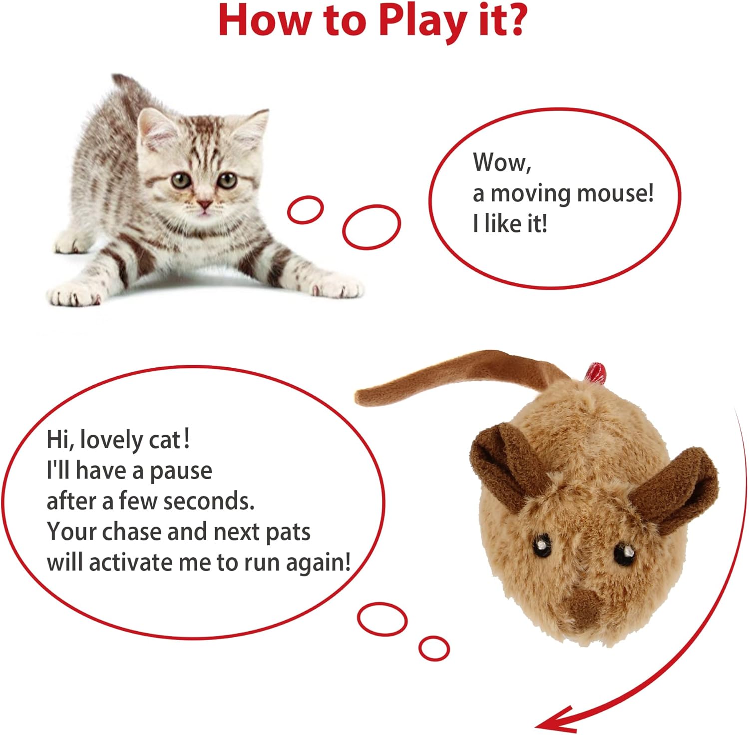 Exciting Interactive Automatic Cat Toy Mouse - Engaging Plush Toy for Kittens and Small Dogs with Realistic Sounds and Movements
