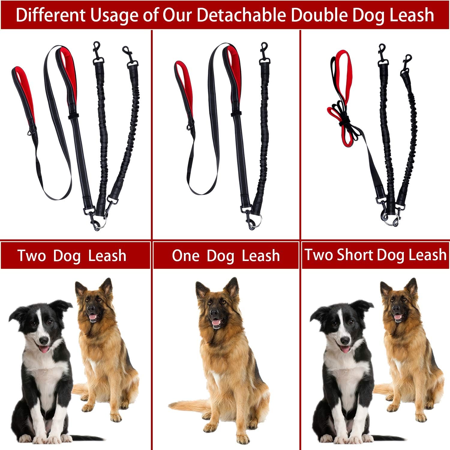 Experience Effortless Dog Walking with Our Double Dog Leash - 360° Tangle-Free Design for Two Dogs Up to 200lbs with Comfortable Padded Handles