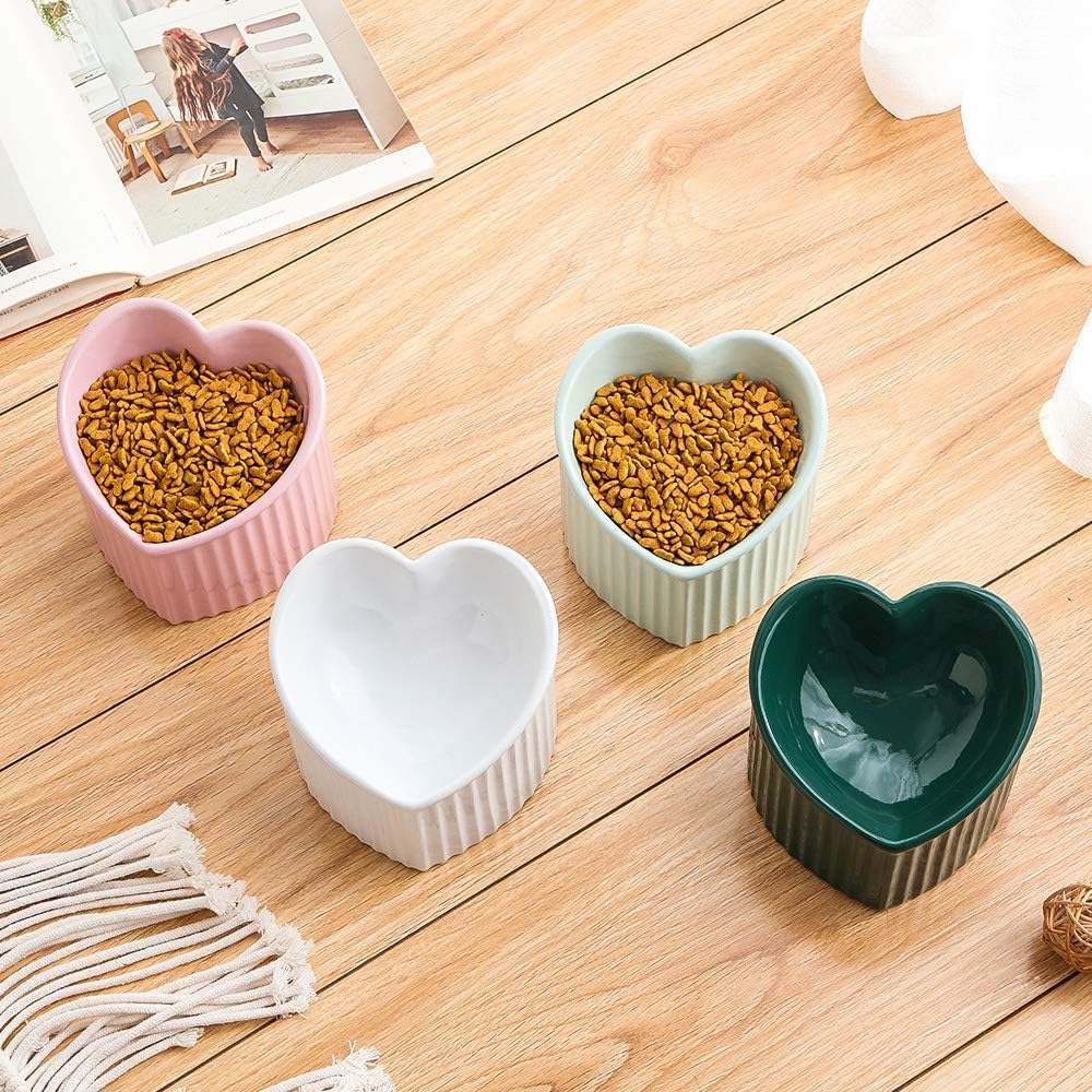 Elevate Your Cat's Dining Experience with Our Stylish White Ceramic Raised Bowls - Perfect for Large Breeds!
