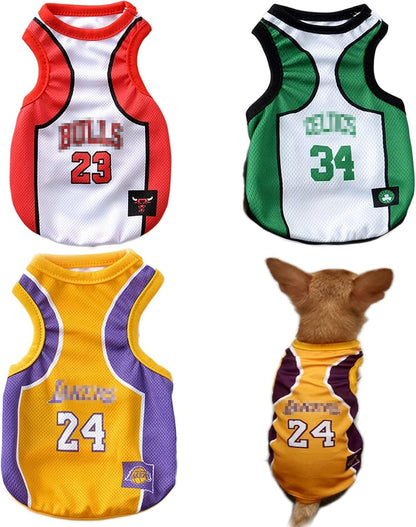 Stylish 3-Pack Basketball Jerseys for Small Dogs - Perfect Summer Outfits for Your Chihuahua, Yorkie, and Bulldog!