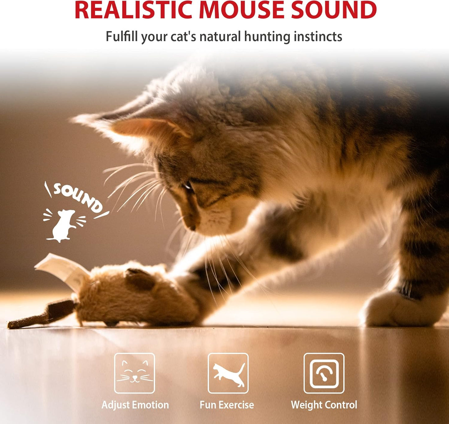Exciting Interactive Automatic Cat Toy Mouse - Engaging Plush Toy for Kittens and Small Dogs with Realistic Sounds and Movements