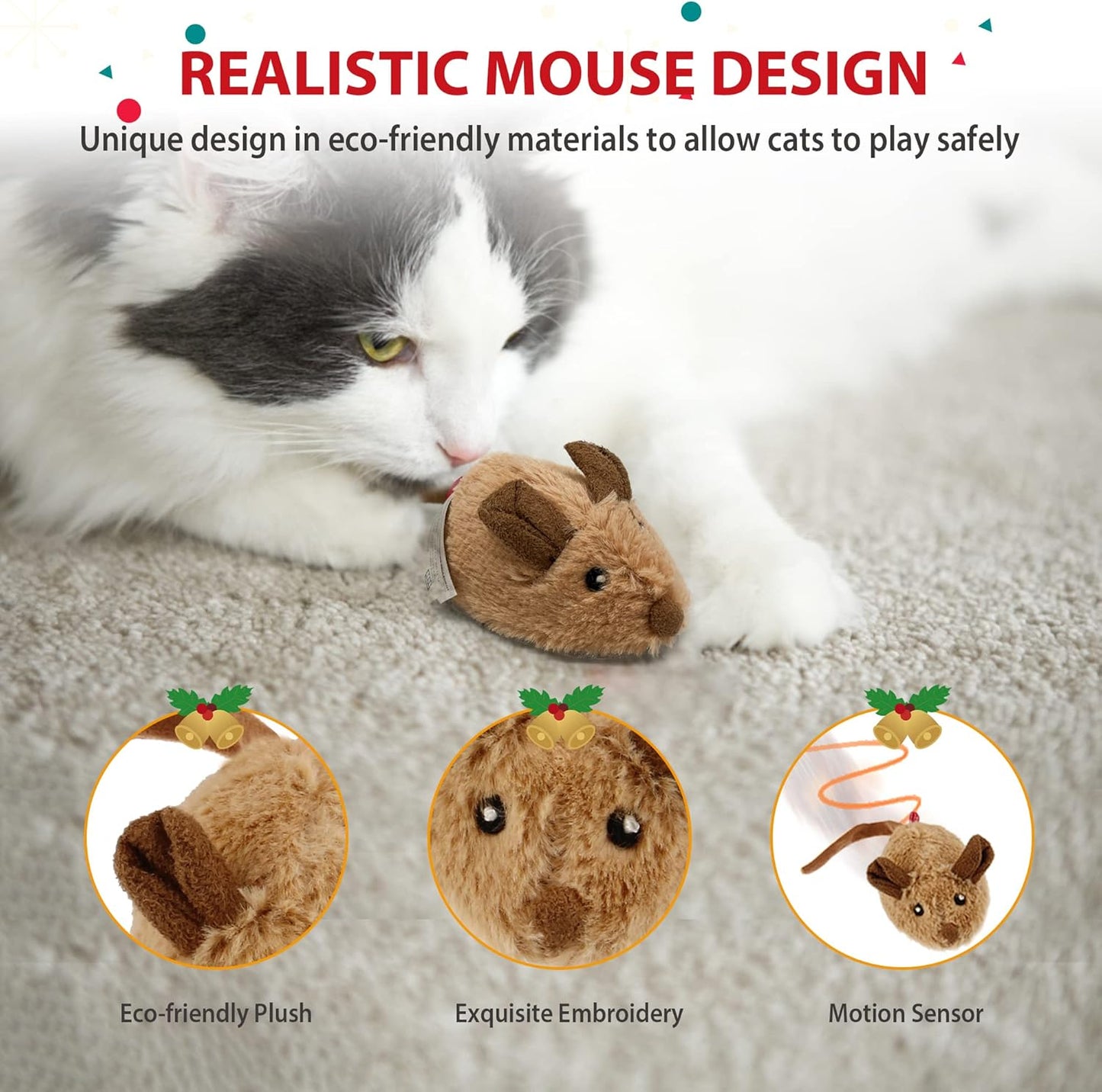 Exciting Interactive Automatic Cat Toy Mouse - Engaging Plush Toy for Kittens and Small Dogs with Realistic Sounds and Movements