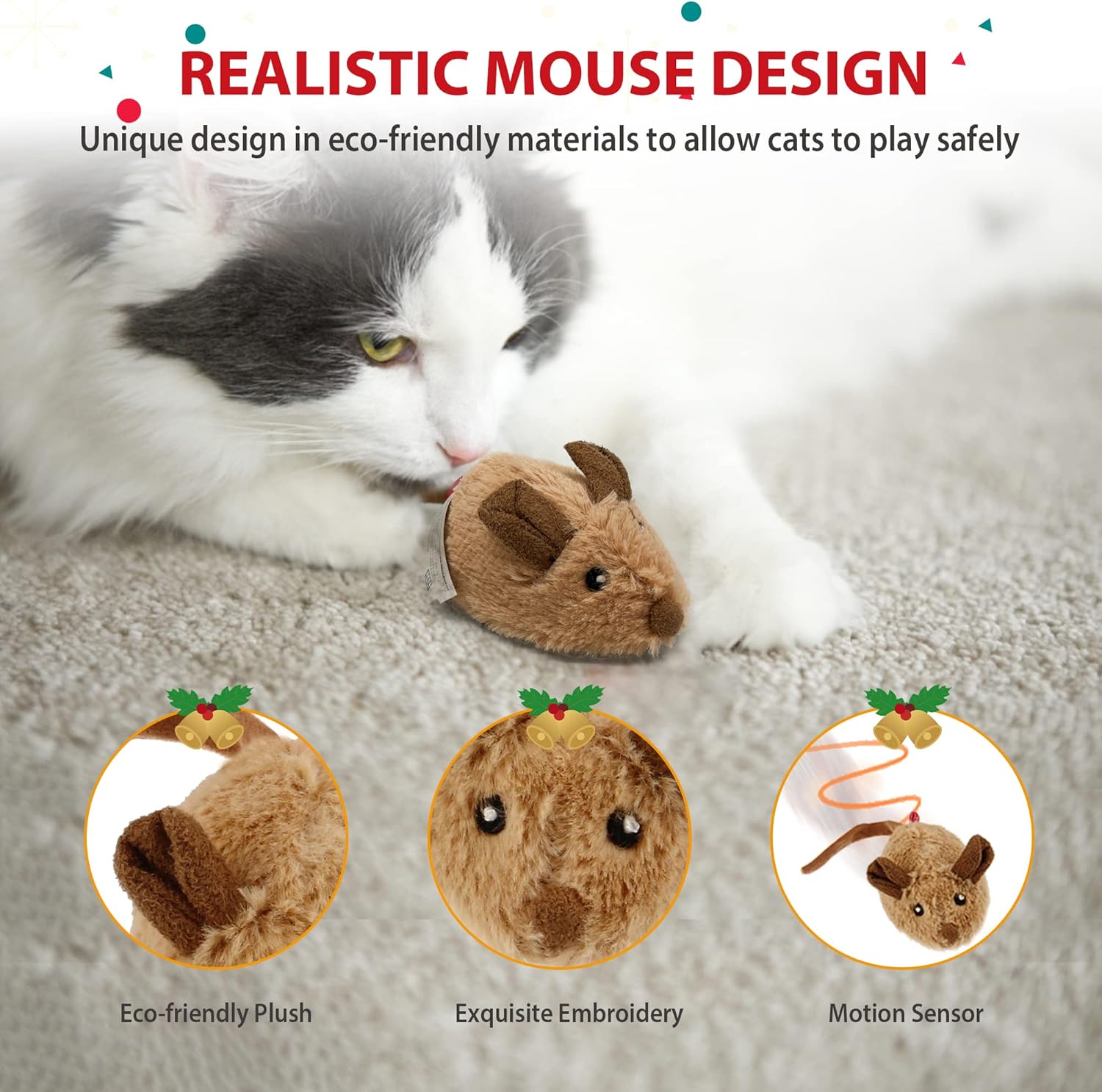 Exciting Interactive Automatic Cat Toy Mouse - Engaging Plush Toy for Kittens and Small Dogs with Realistic Sounds and Movements